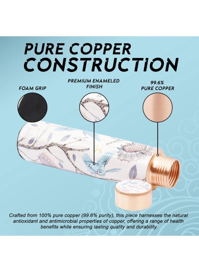 MERCAPE® Pure Copper Water Bottle & Glass Set –  Ayurvedic Health Drinking Bottle, Leak Proof Premium Printed Design Copper Drinkware Gift Set for Men & Women – 900ml + 2x 300ml - Image 2